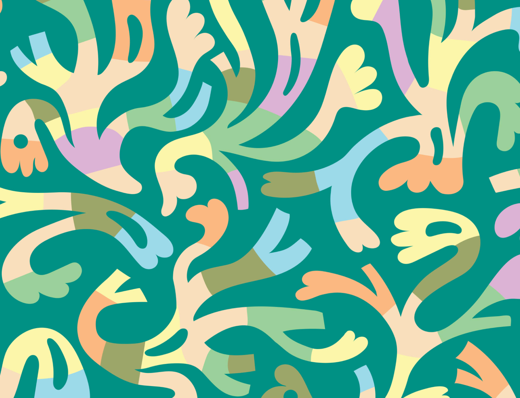 Elizabeth Olwen Flowstate Green Mural