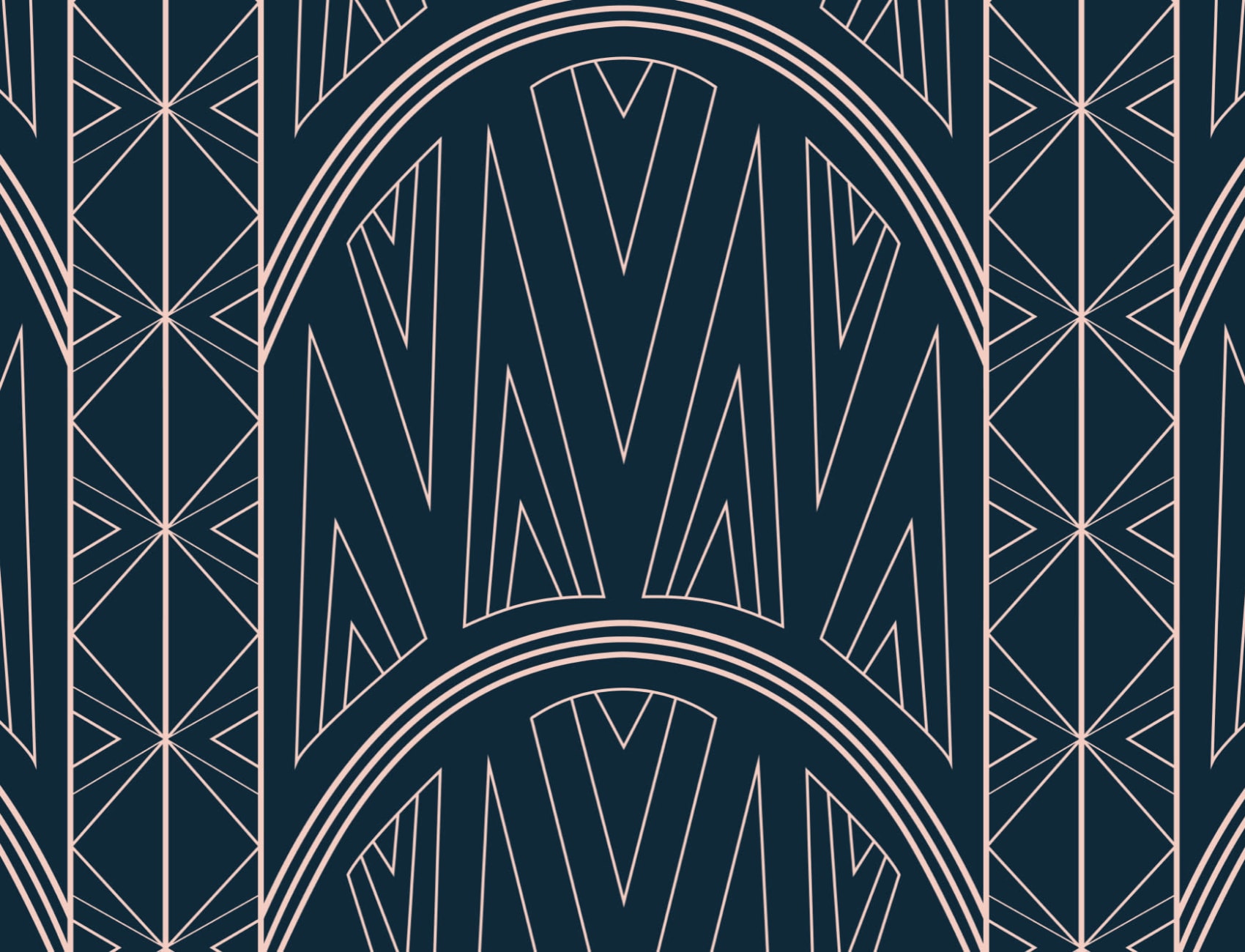 Blue Art Deco Chrysler Building Pattern Wallpaper Mural
