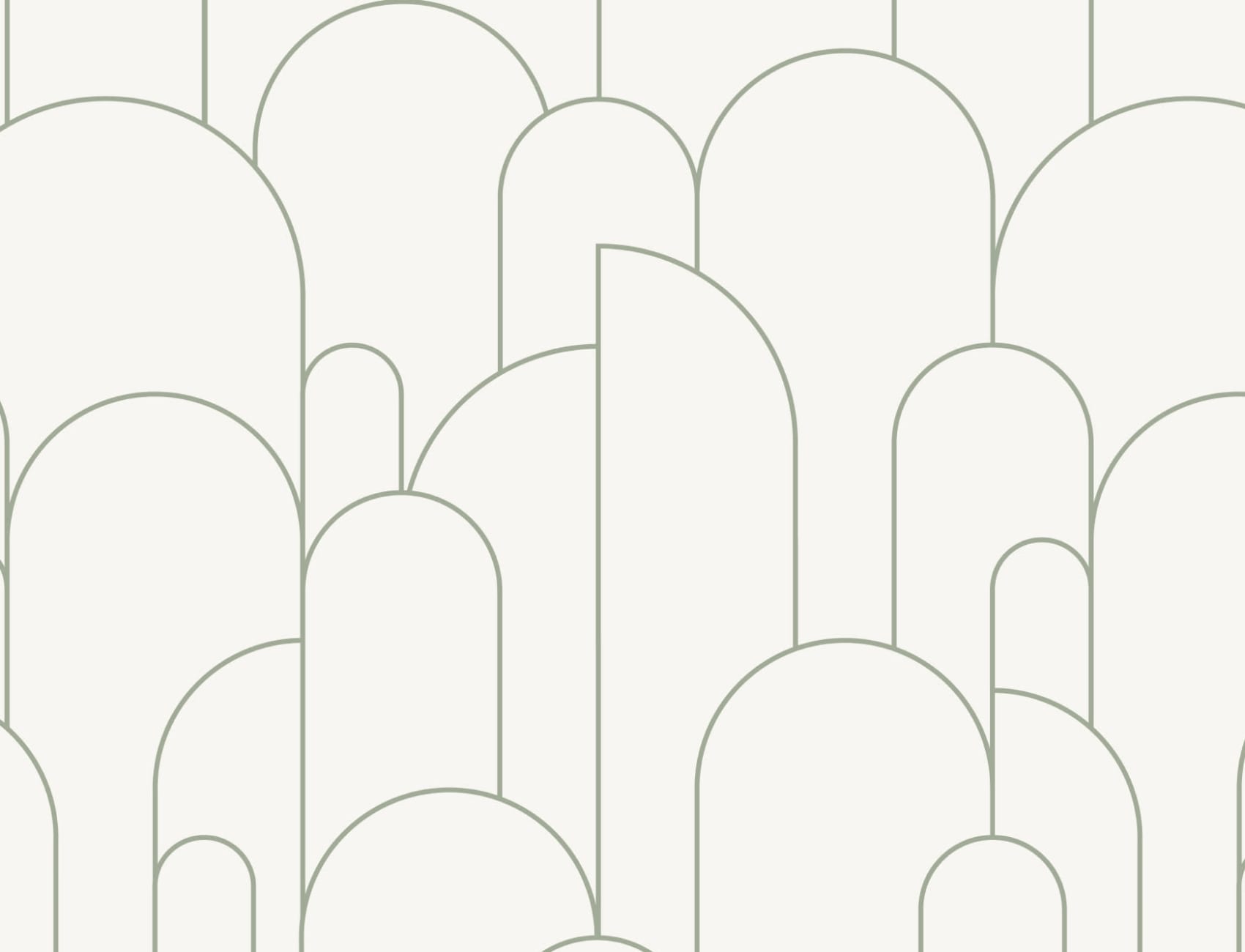 Cream Art Deco Arch Outlines Wallpaper Mural