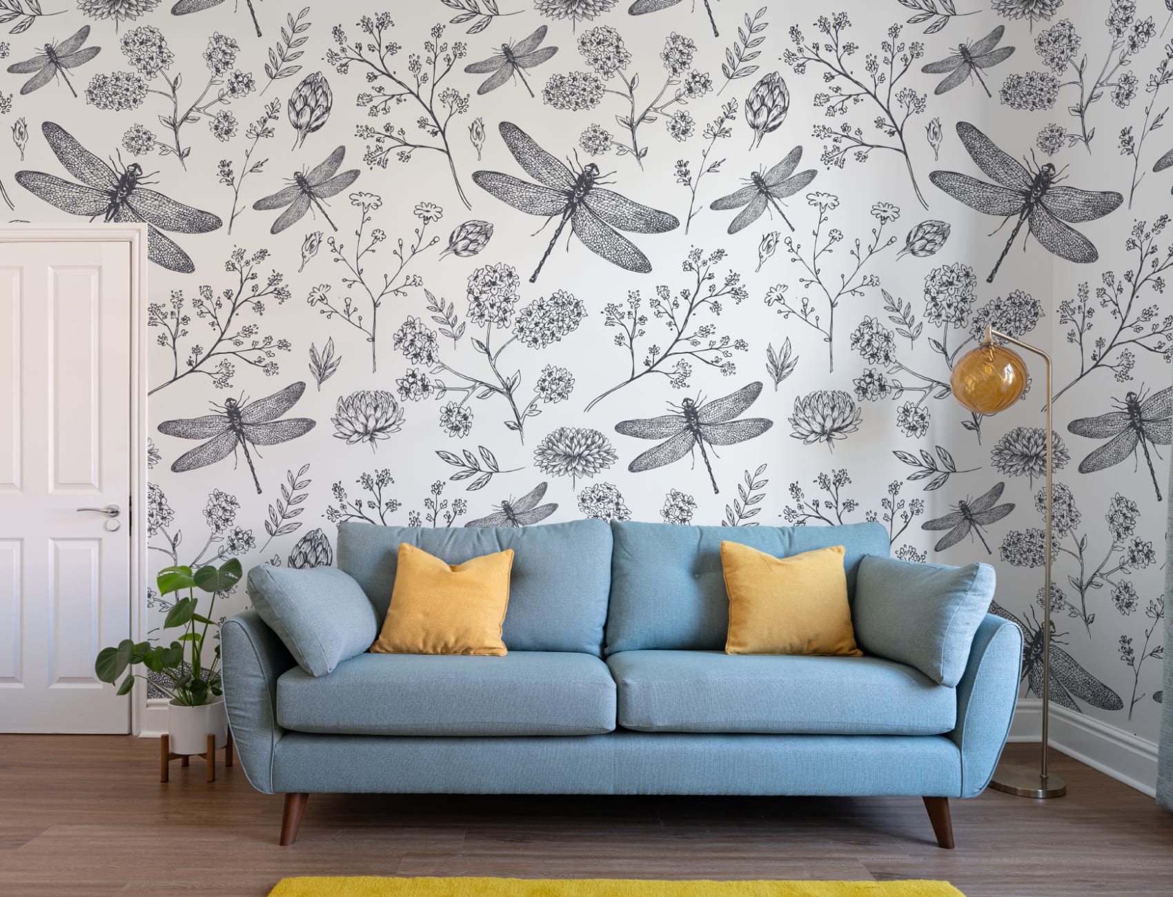 Dragonfly Illustration Wallpaper Mural