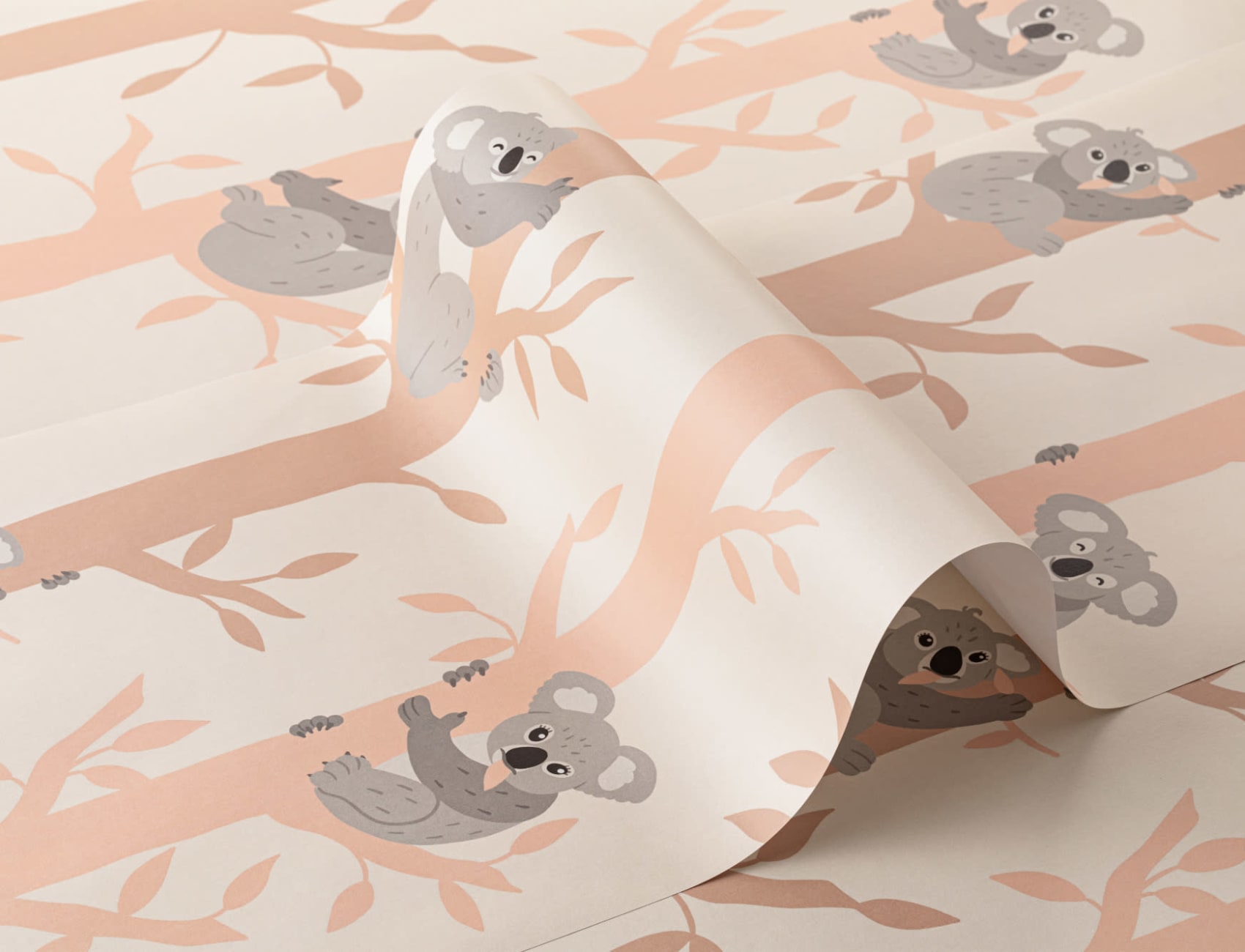 Kids Cute Cartoon Koala Repeat Pattern Wallpaper