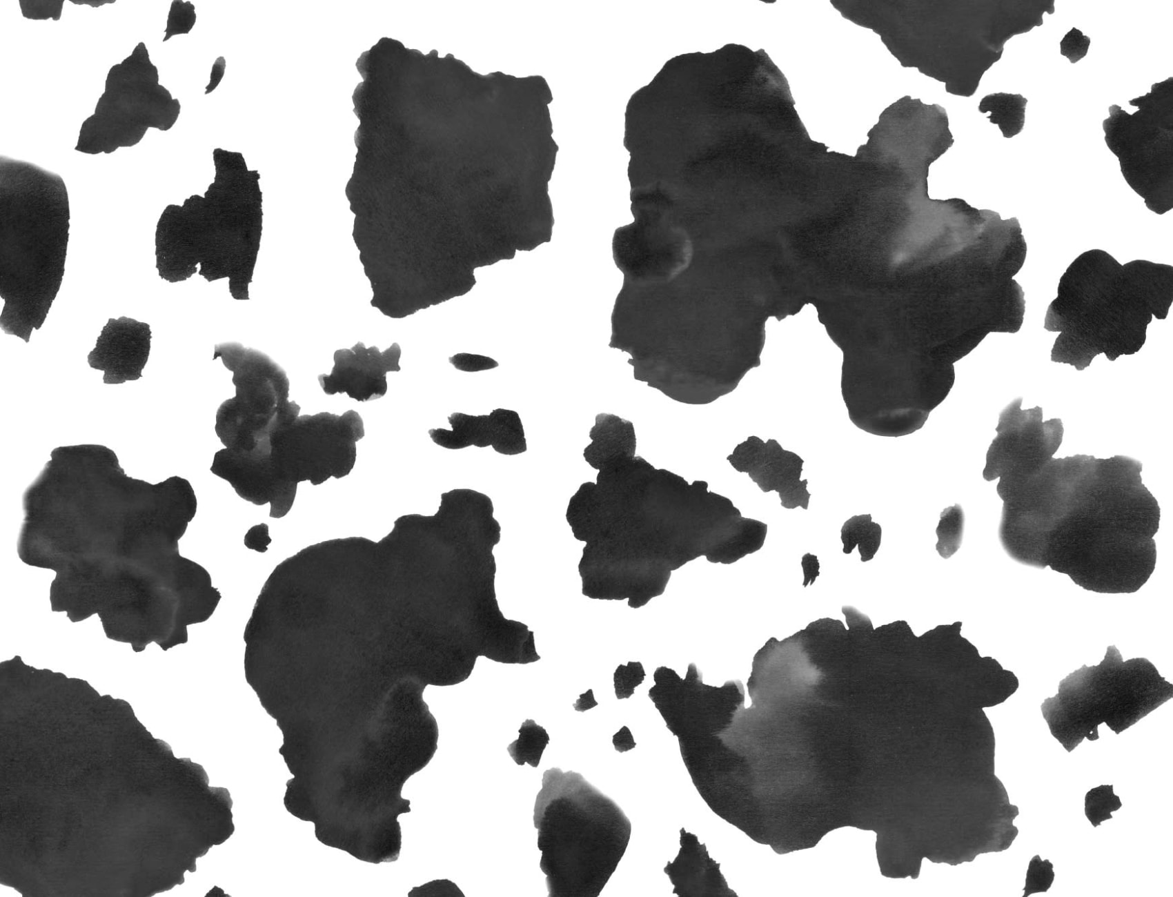 Painted Black and White Cow Print Repeat Pattern Wallpaper