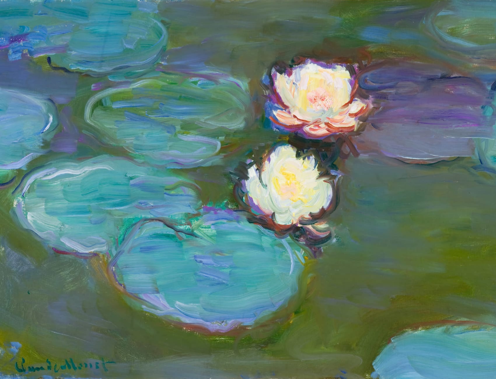 Monet vannliljer maleri kunst fototapet