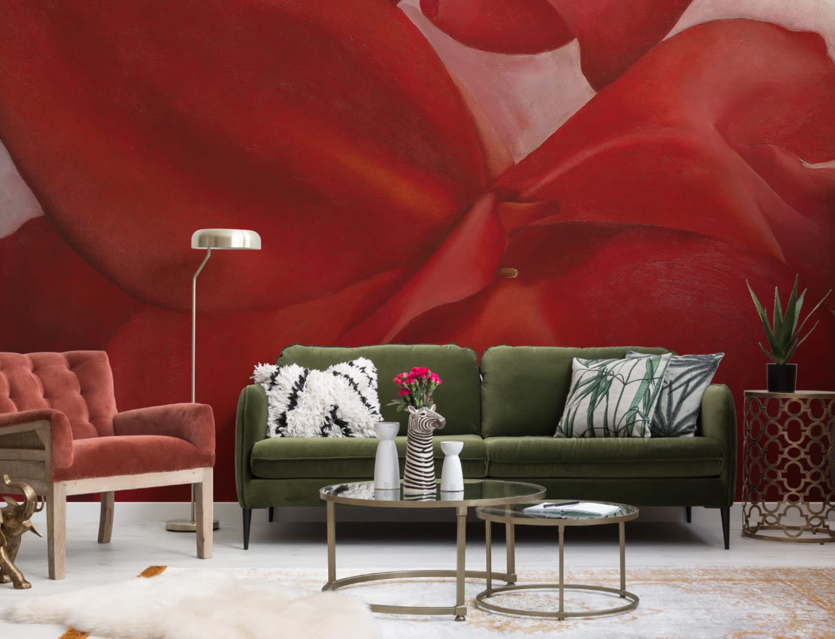 Georgia O Keeffe Red Cannas Wall Mural