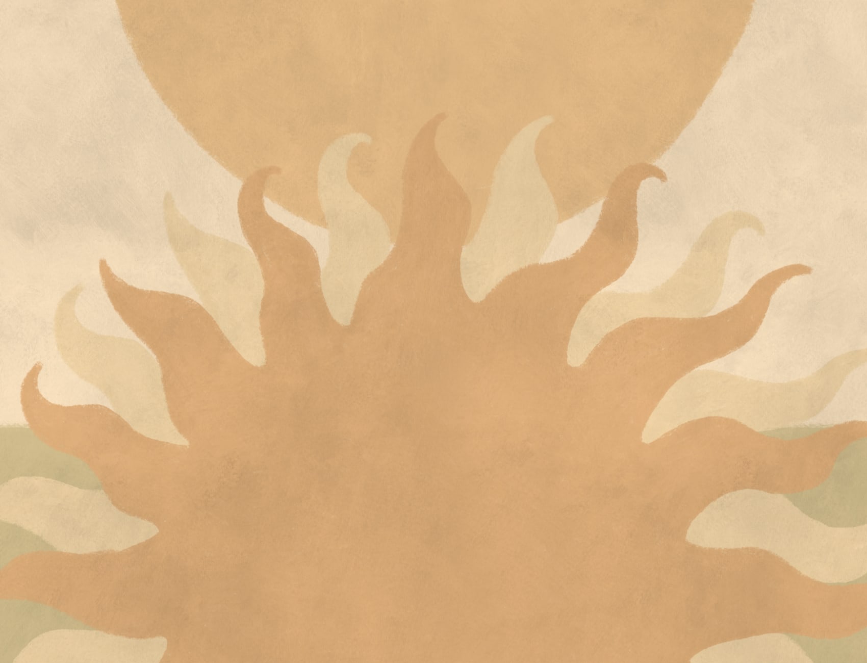 Beige Sun Abstract Flare Art Wall Mural