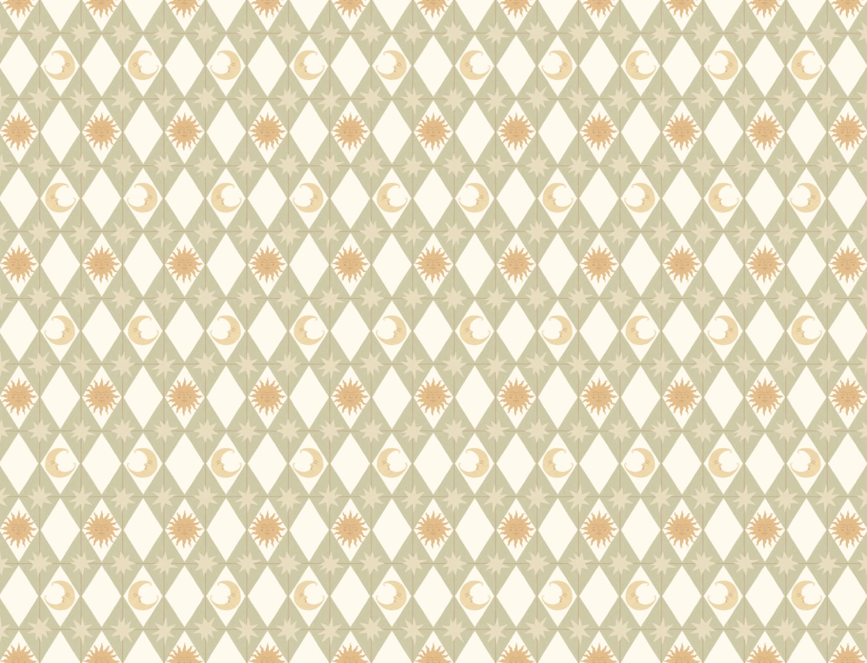 Green Geometric Pattern Mural For Retro Vibe Spaces