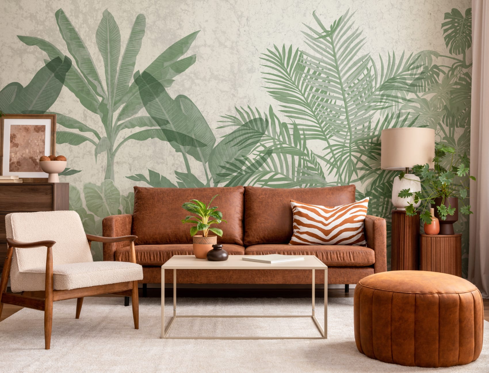 Biophilic Tropical Plants Wallpaper Mural