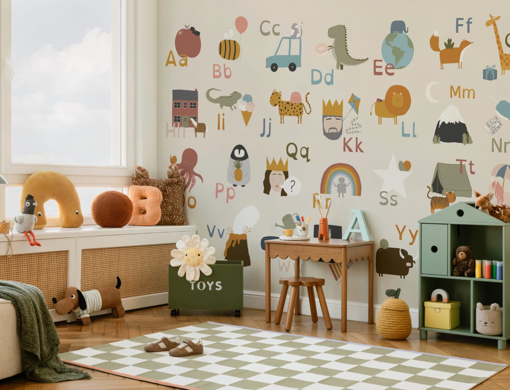 Kids Fun Educational Illustrated Alphabet Wallpaper Mural