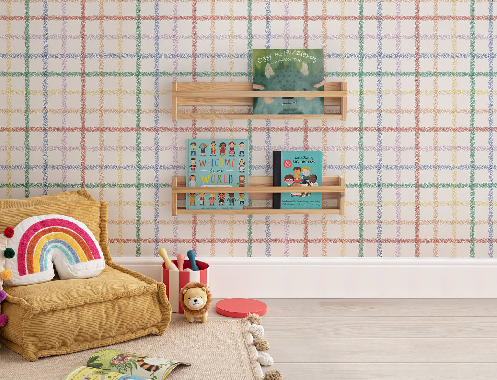 Multicolor Fun Hand Drawn Grid Wallpaper