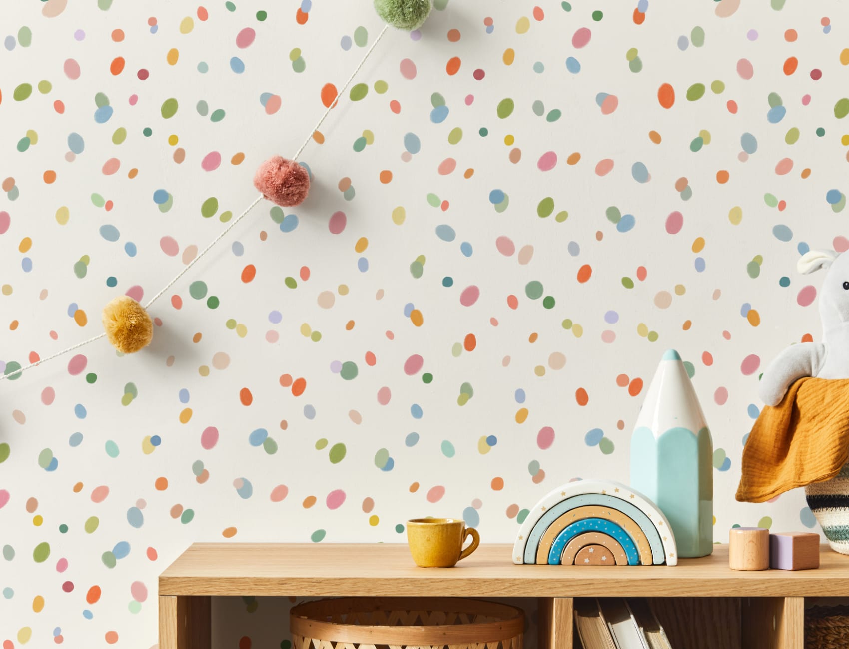 Håndtegnet Pastell Multicolor Spots Bakgrunn