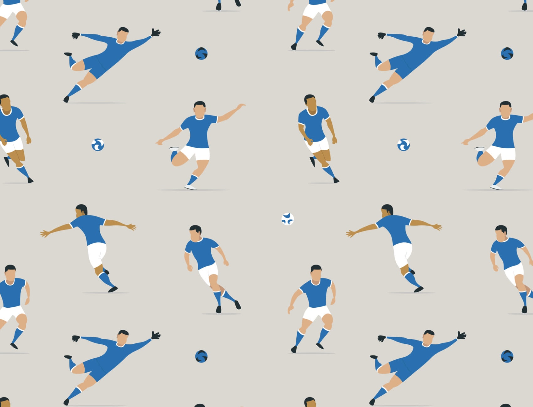 Kids Blue Soccer Players Wallpaper