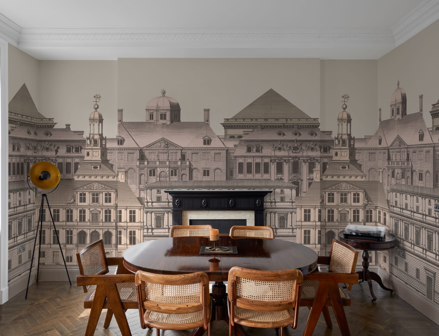 Classical Architectural Etching Wall Mural Blueprint Design by Jan Matthysz and Pieter Jansz Post