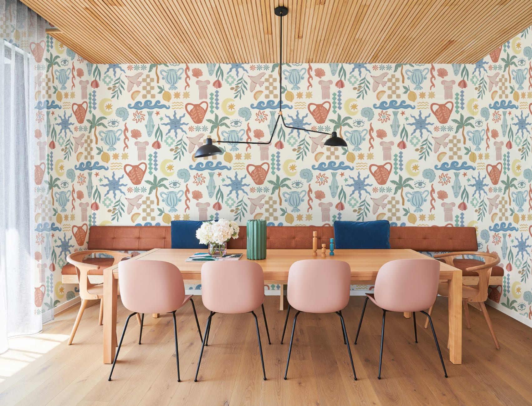 Bright La Dolce Vita Mediterranean Print Mural