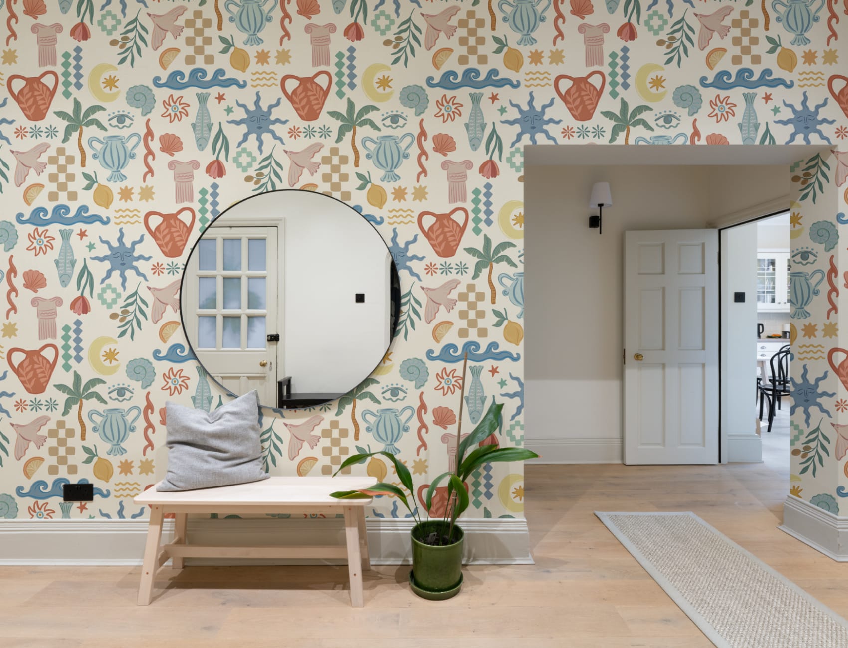 Bright La Dolce Vita Mediterranean Print Mural