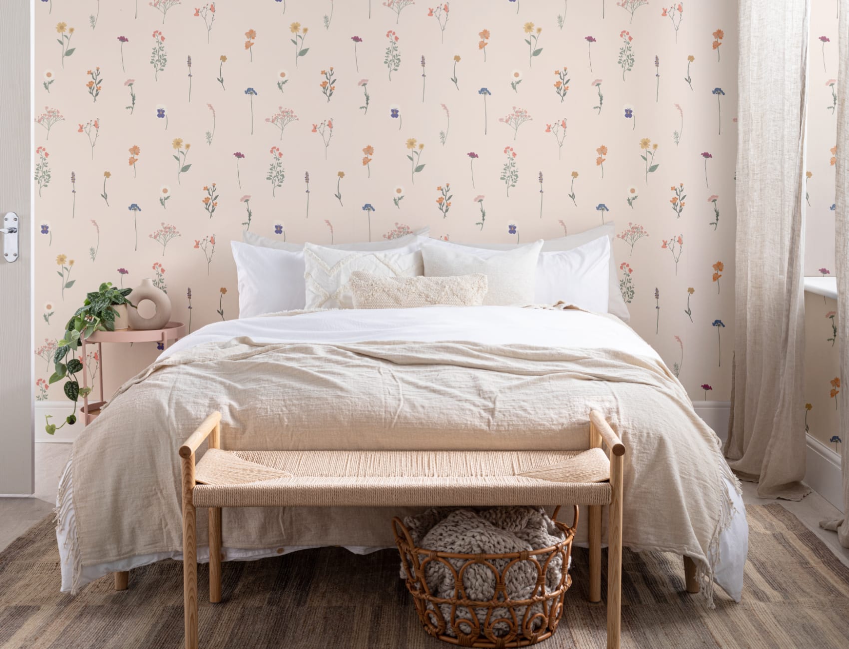 Pressed Flower Repeat Pattern Wallpaper