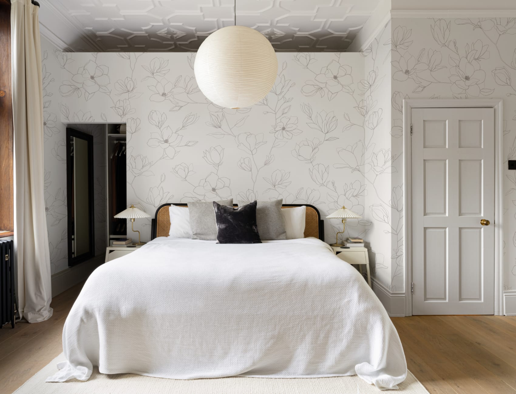 Minimalist Cream Cherry Blossom Mural