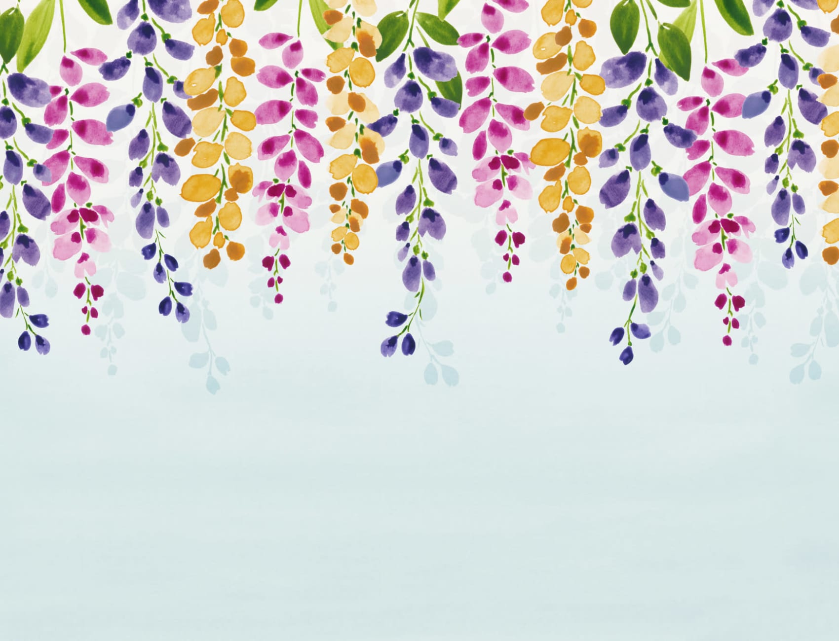 Watercolor Hanging Flowers Wall Mural