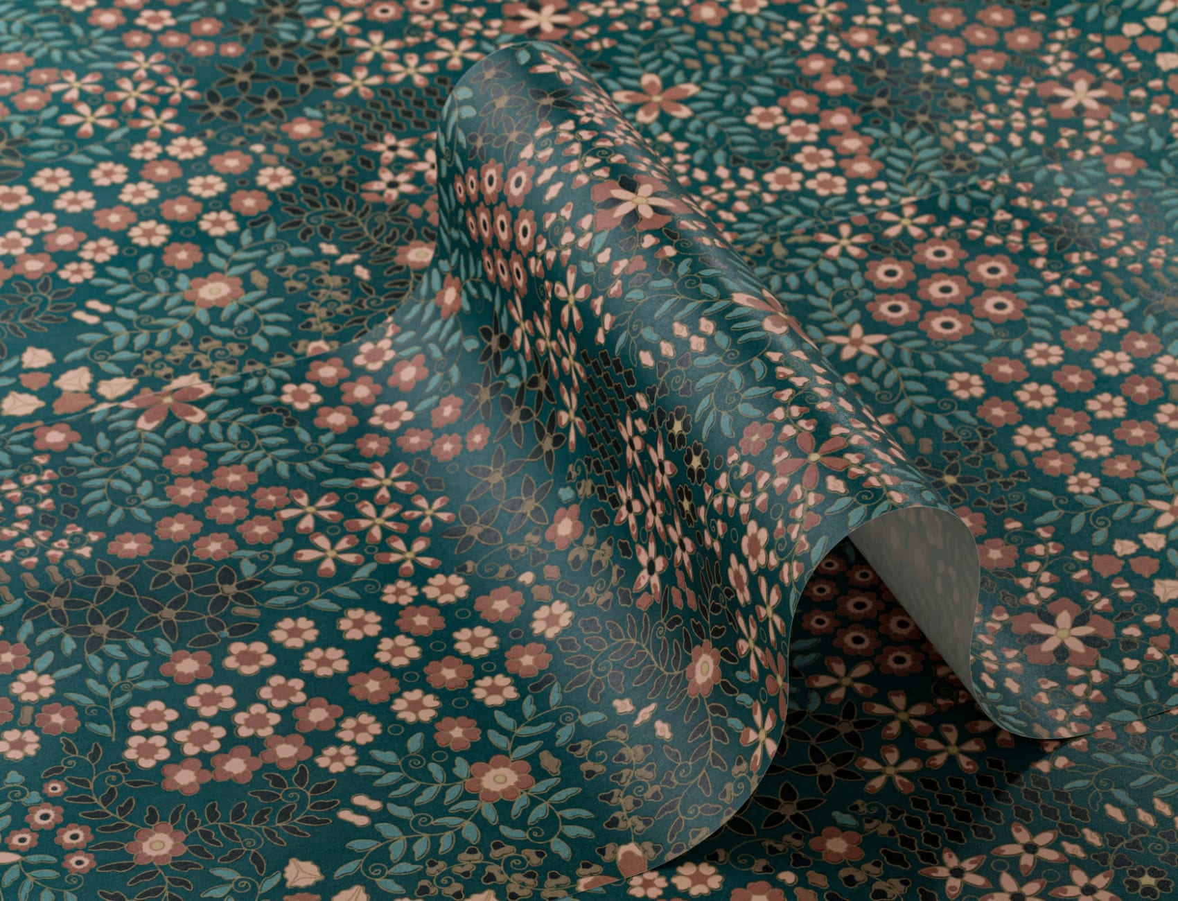 G.A. Audsley’s 1884 Japanese Floral Print Repeat Pattern Wallpaper
