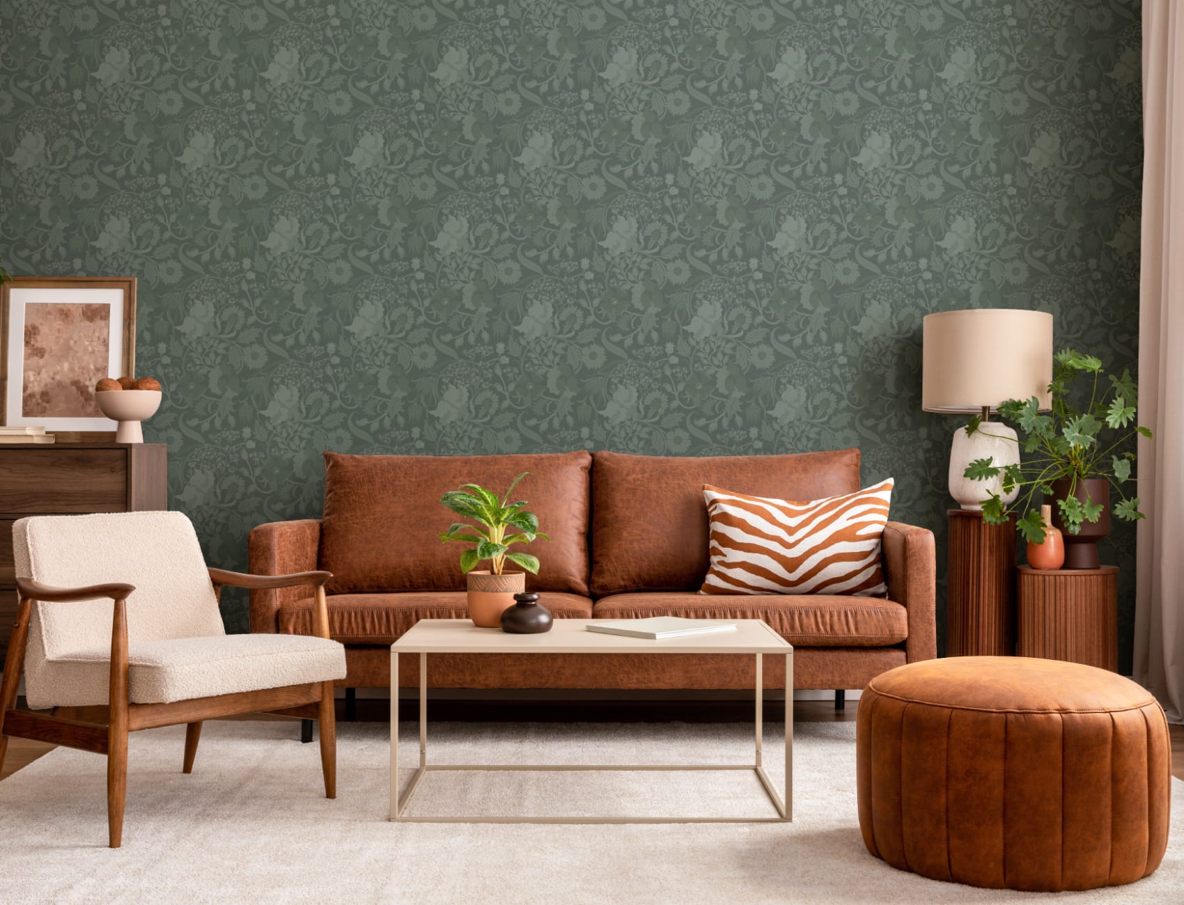 Emerald Heritage Thistle Floral Wallpaper