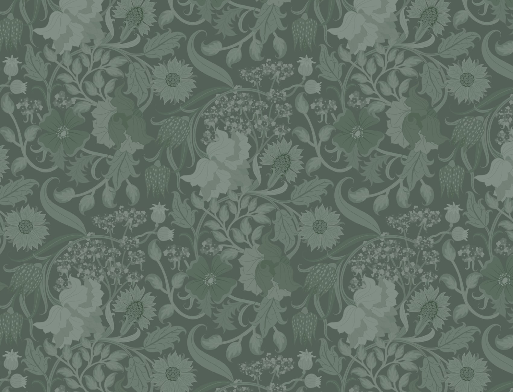 Emerald Heritage Thistle Floral Wallpaper
