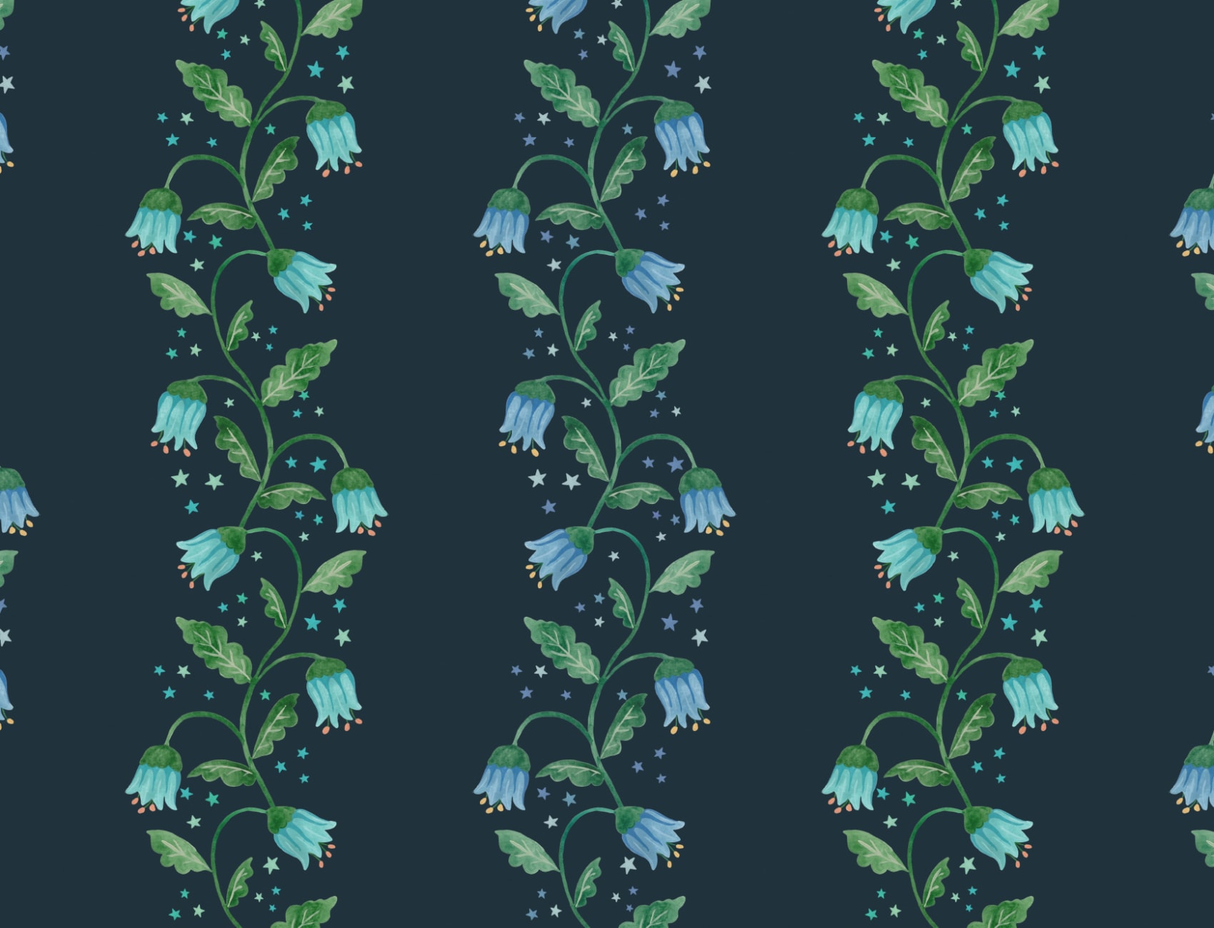 Dark Blue Striped Wavy Hyacinth Wallpaper