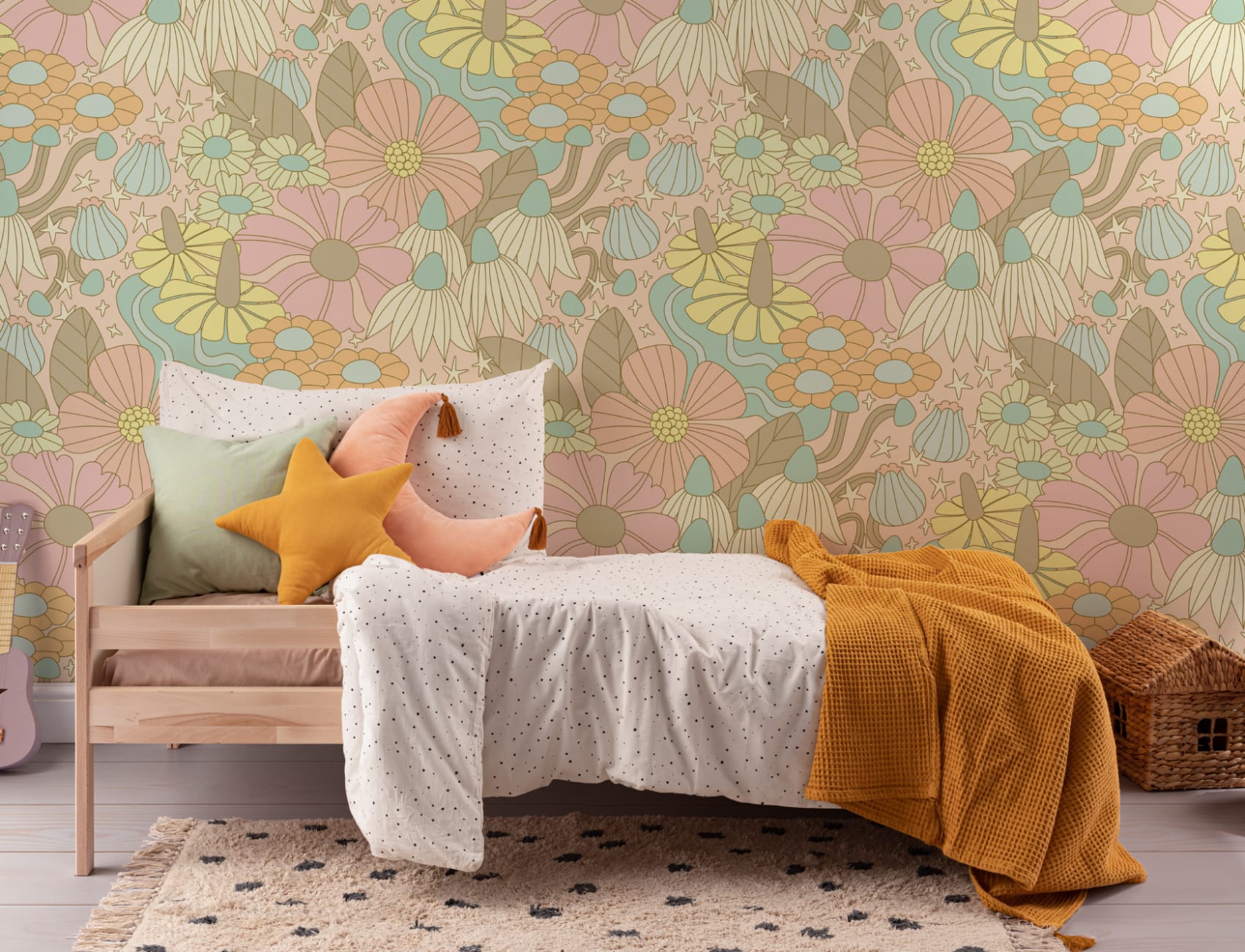 Elizabeth Olwen Cosmic Floral Pastel Murale