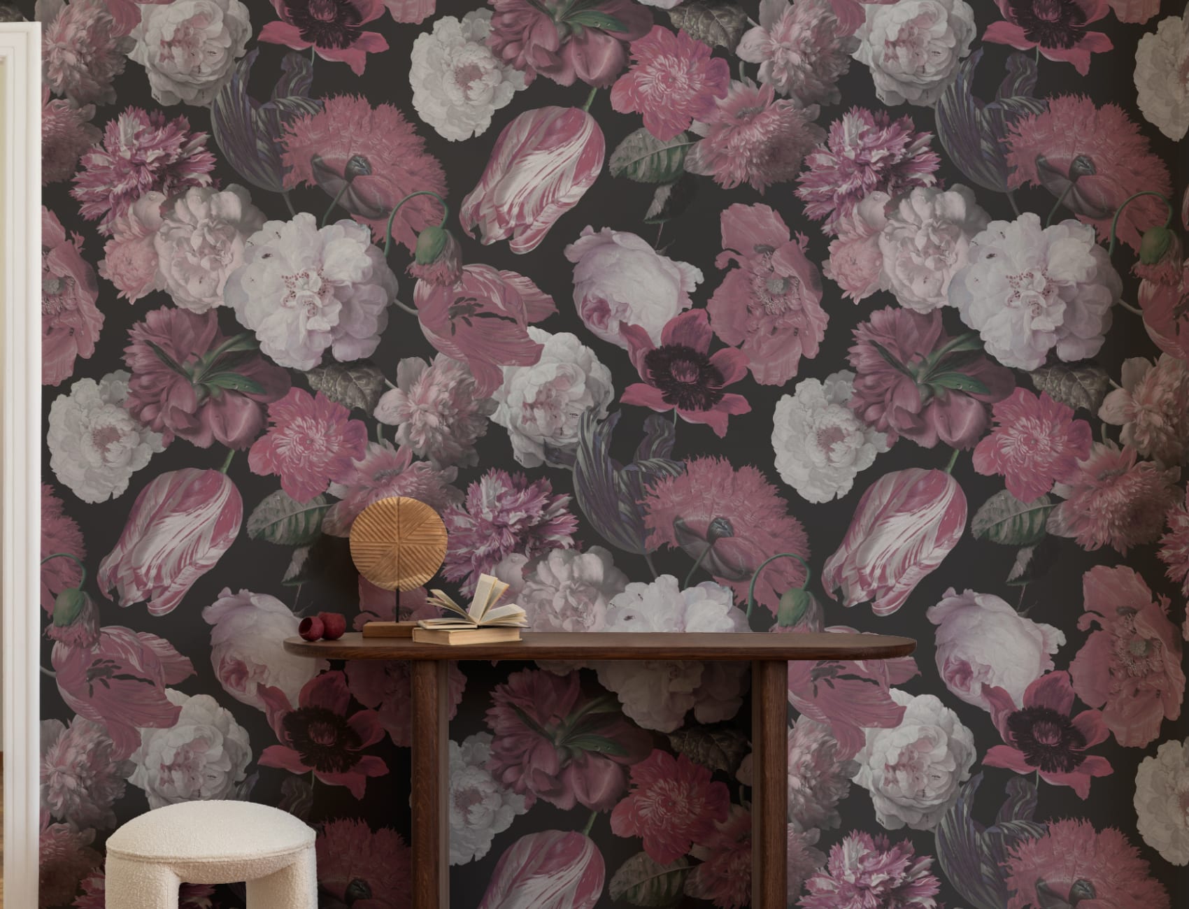 Purple Painted Large Scale Floral Mural