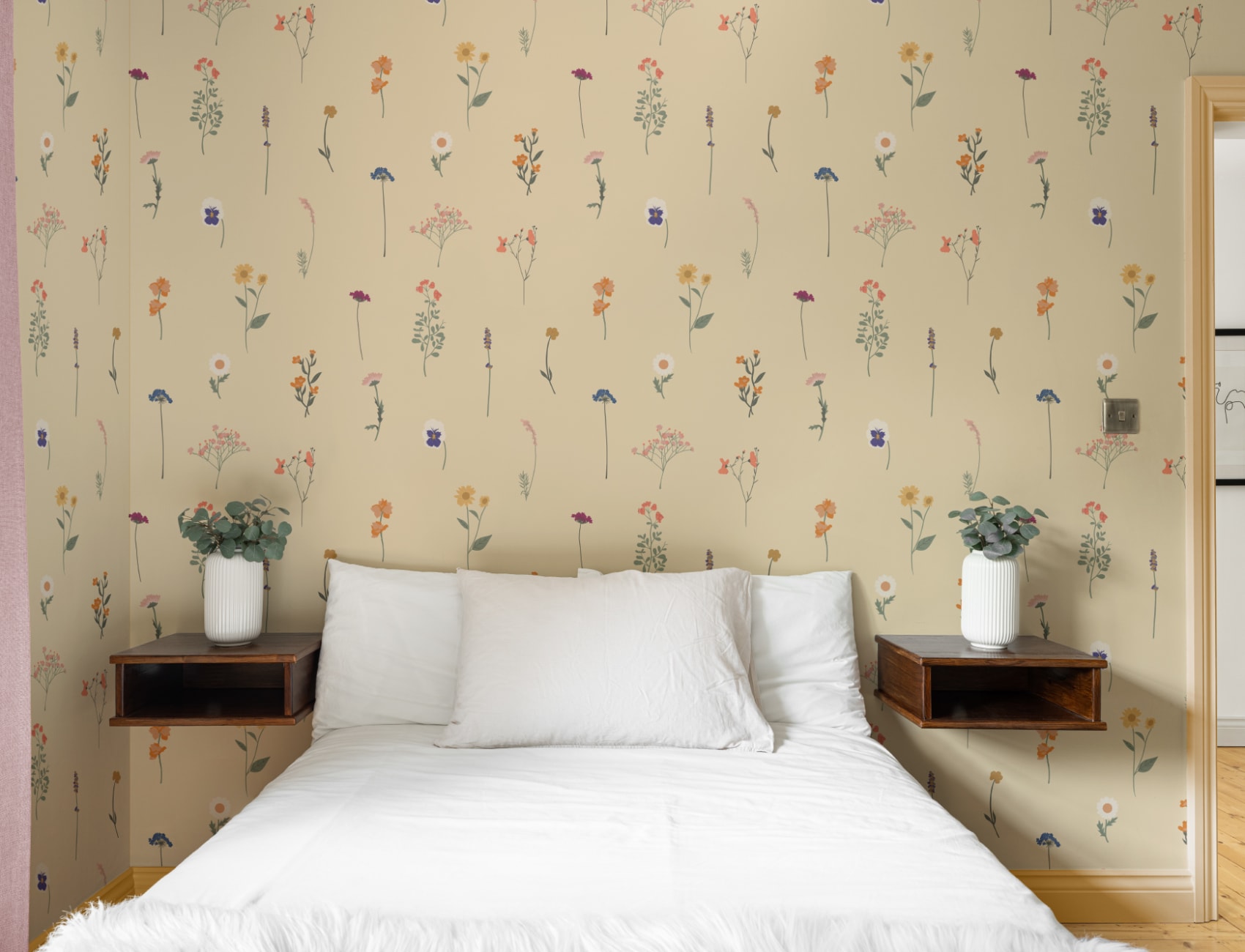 Yellow Pressed Flower Wallpaper