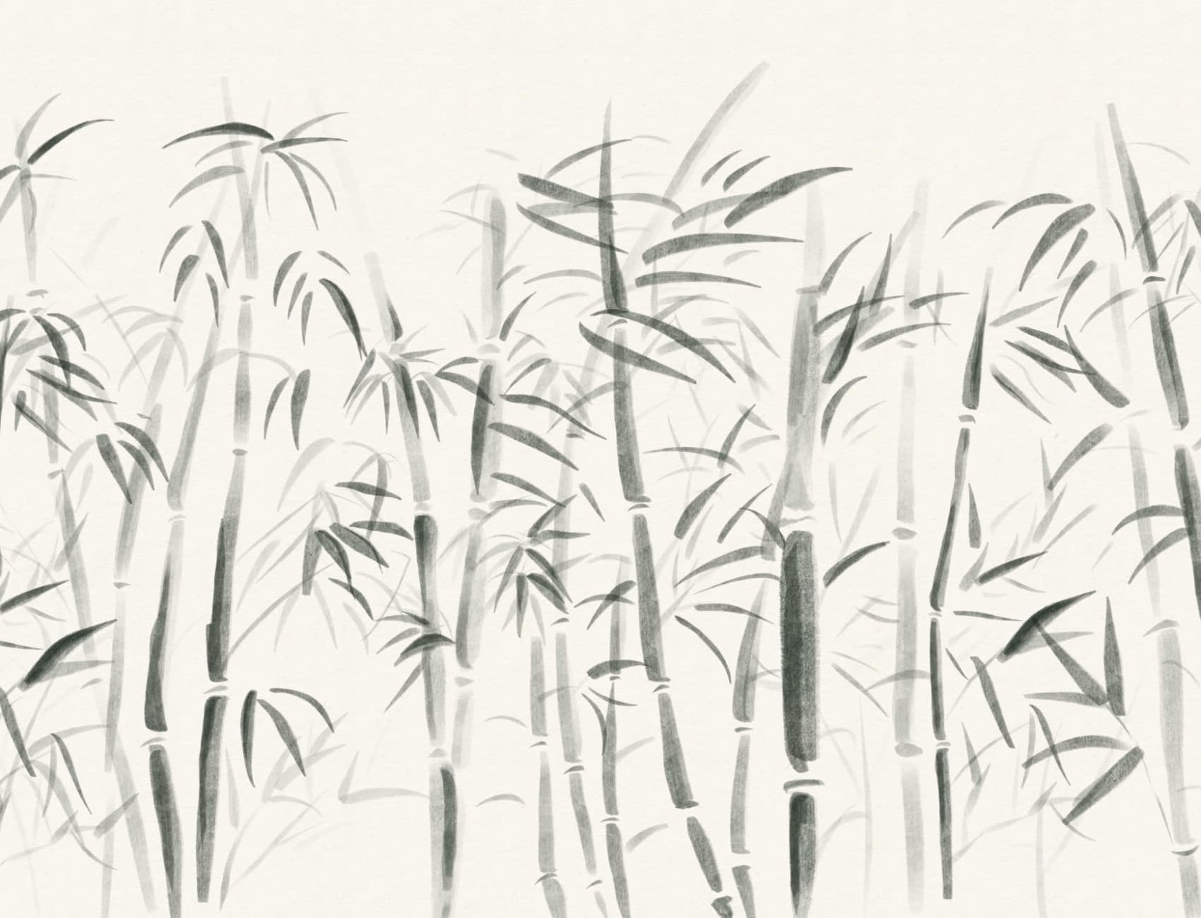 Aquarel Traditioneel Chinees Bamboe Behang Muurschildering