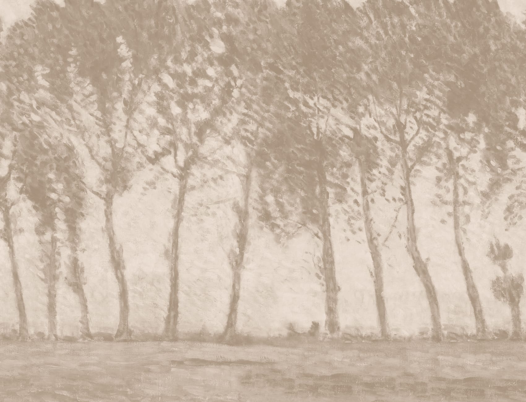 Vintage Rainy Forest Wall Mural in Earthy Neutrals