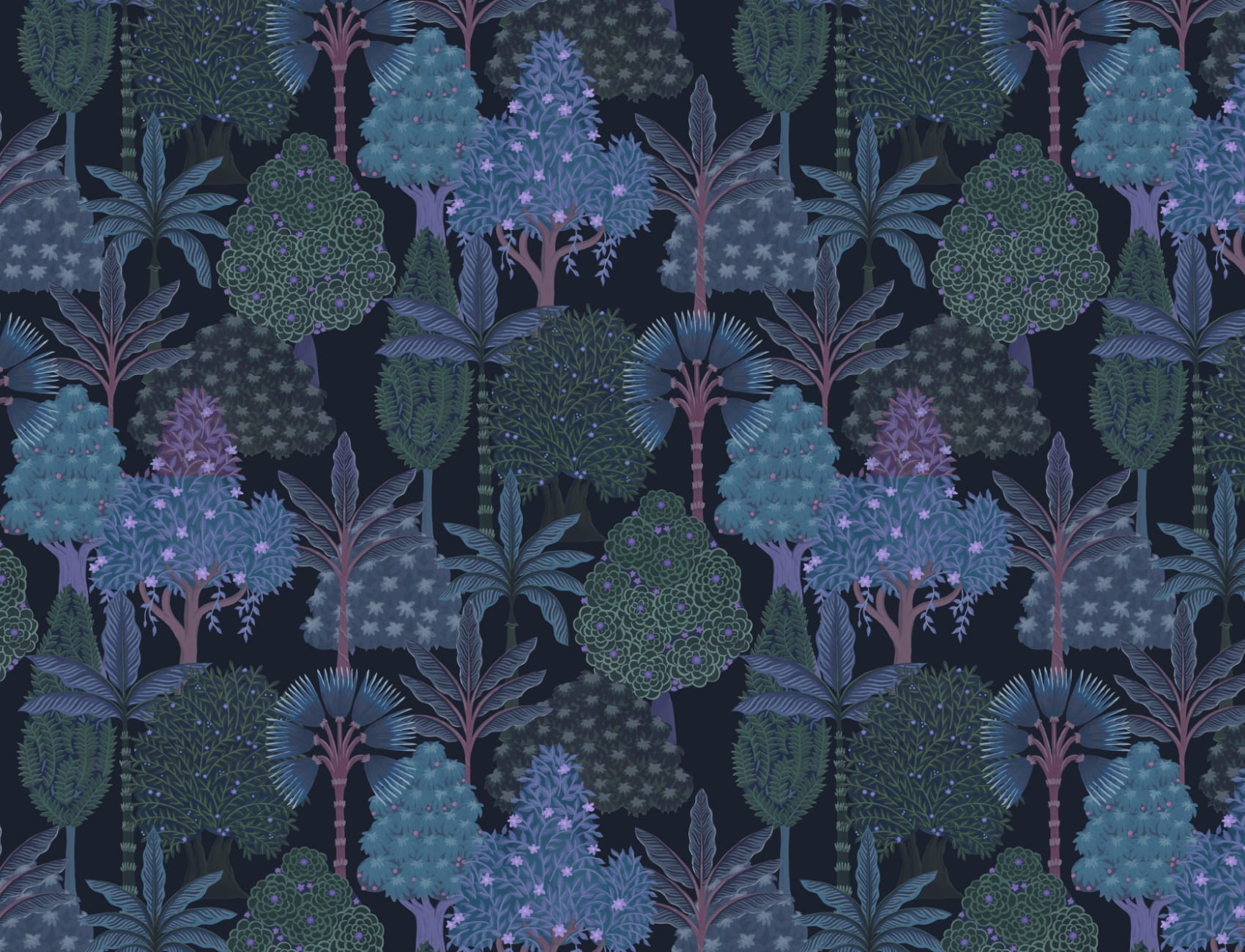 Mörk nattlig Satpura Range Mural-tapeter