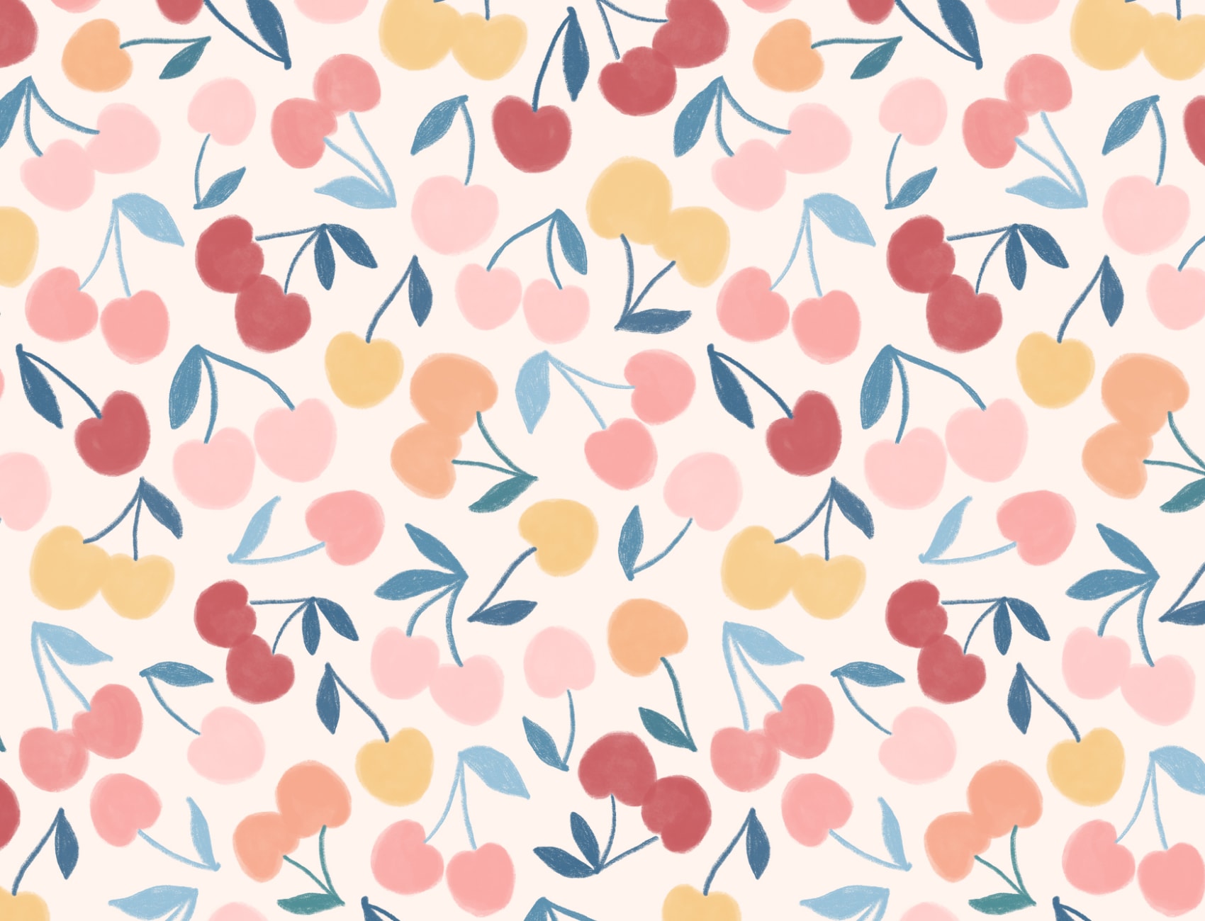 Cute Pastel Cherries Wallpaper