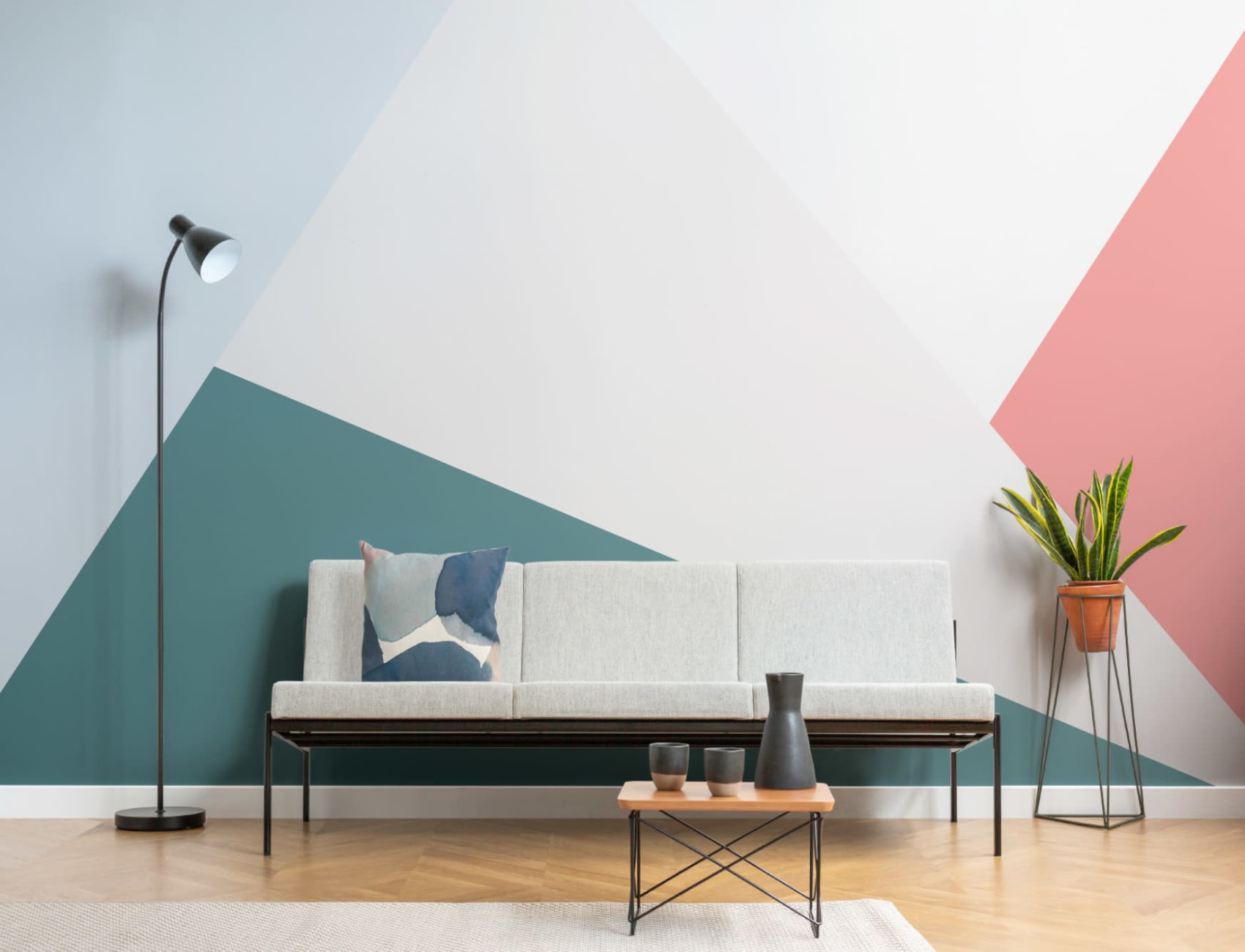 Ljus överdimensionerad geometrisk fototapet
