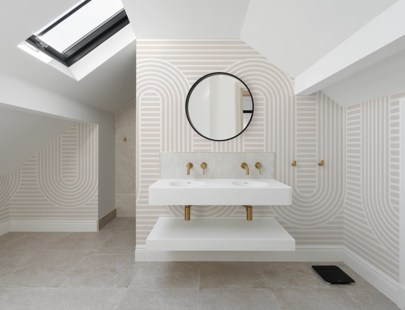 Neutral Zen Garden Curves & Stripes Wallpaper Mural