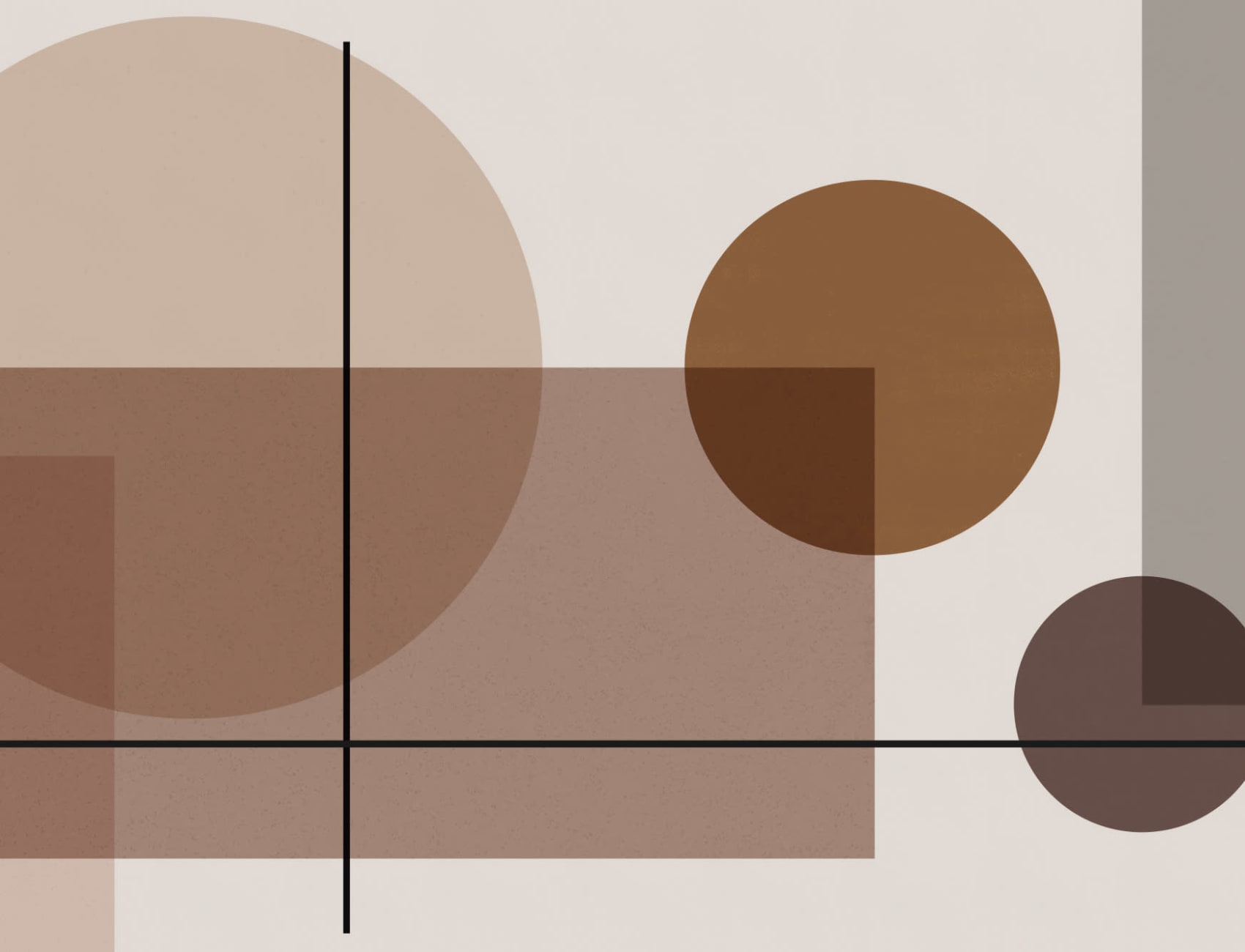 Carta da Parati con Disegni Geometrici Moderni Stile Mid Century in Colori Terrosi