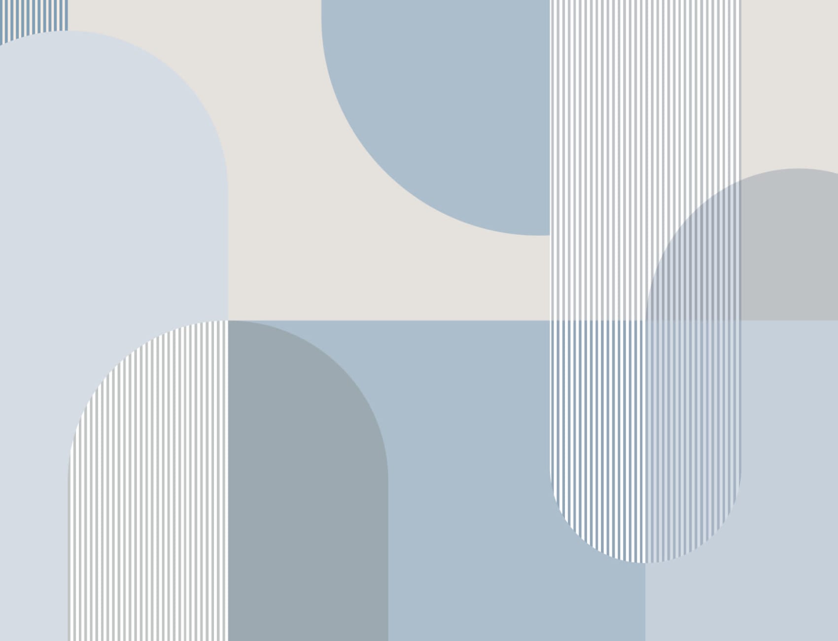Blue Scandinavian Geometric Mural