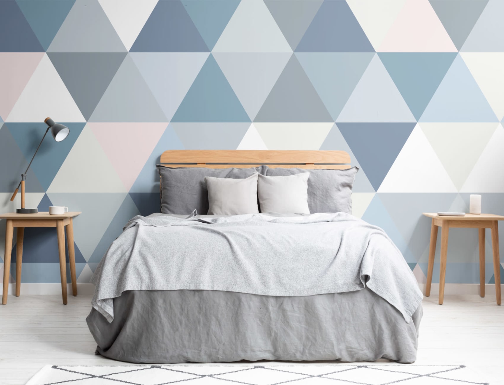 Pastel Geometric Triangle Pattern Wallpaper Mural