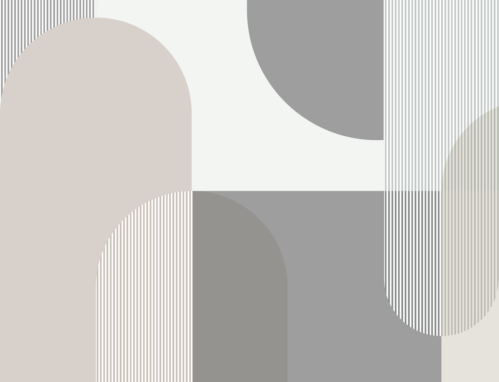 Nøytral Grå Scandi Geometrisk Fototapet