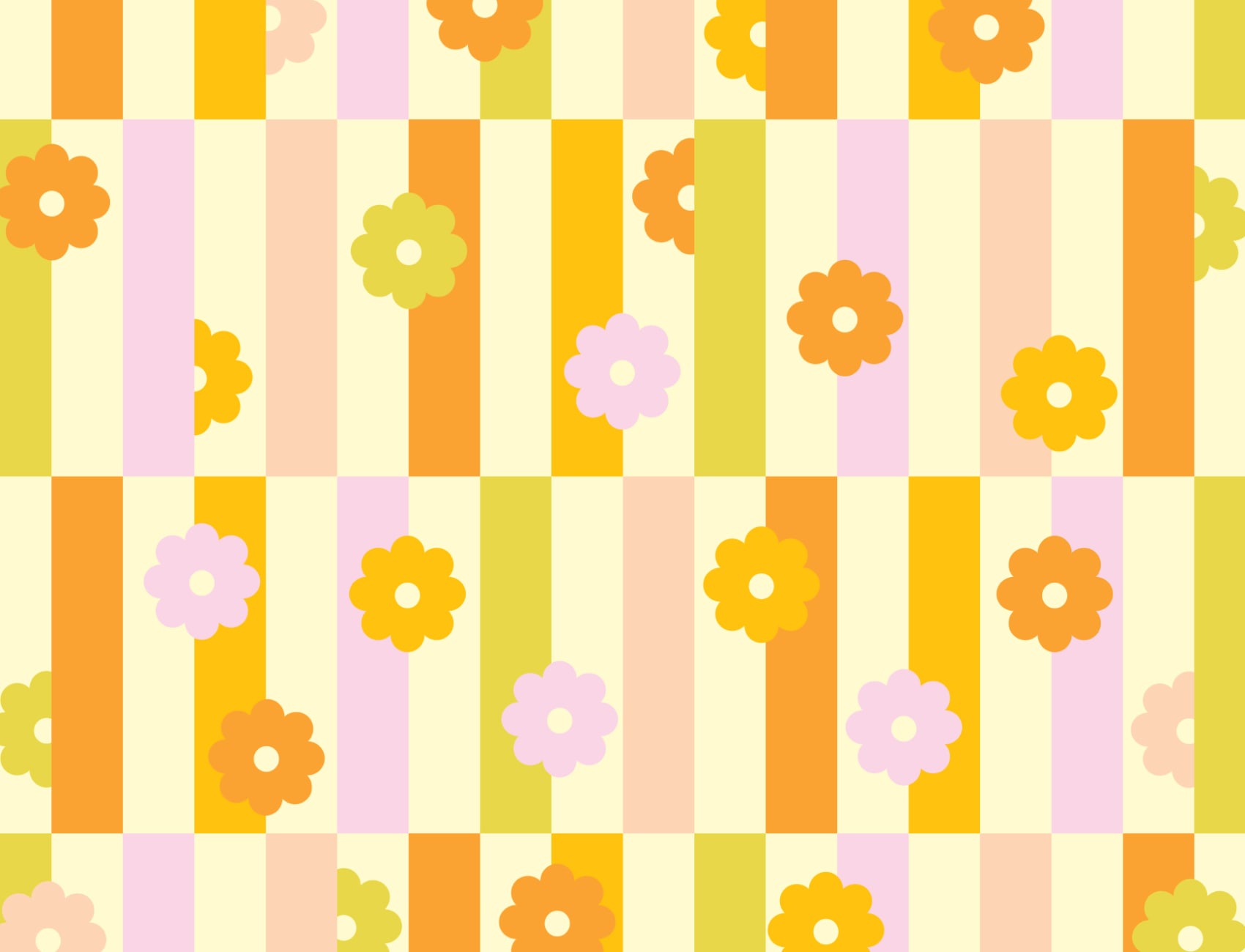 Elizabeth Olwen Flower Shift Orange Mural