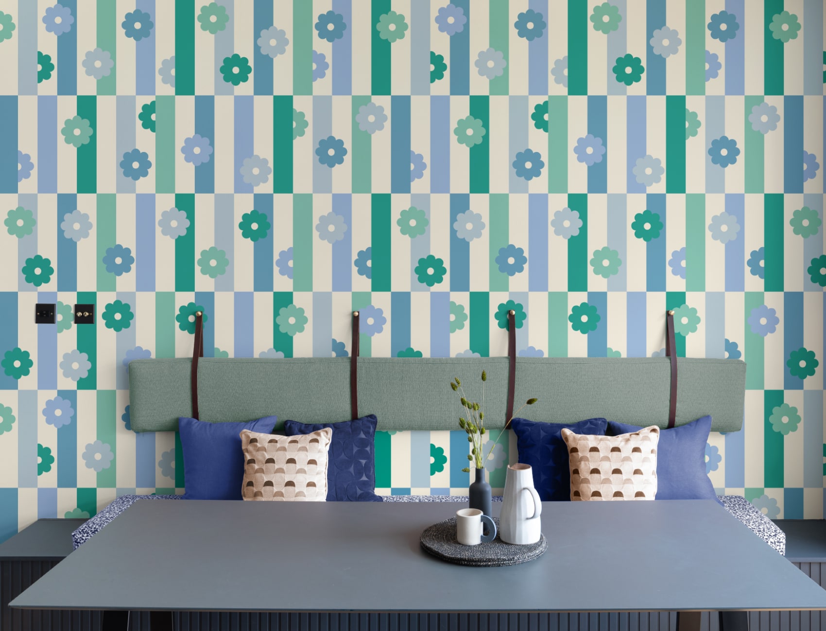 Elizabeth Olwen Flower Shift Blue Mural