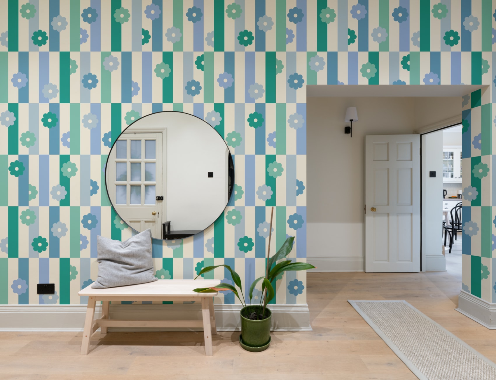 Elizabeth Olwen Flower Shift Blue Mural
