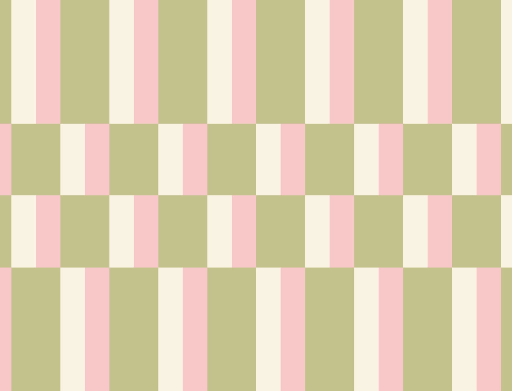 Zielono-różowa nowoczesna geometryczna tapeta Bauhaus