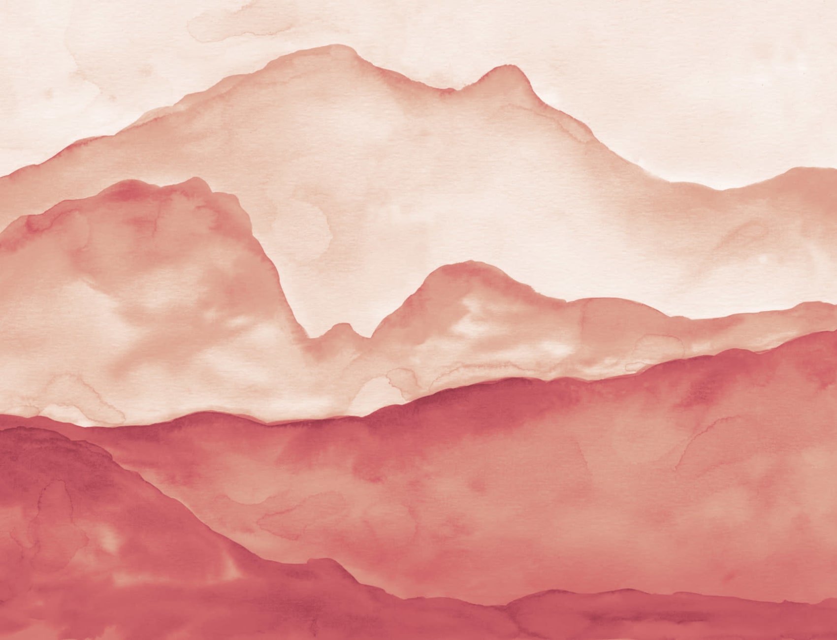 Oranje Peaceful Mountainscape Behang Muurschildering