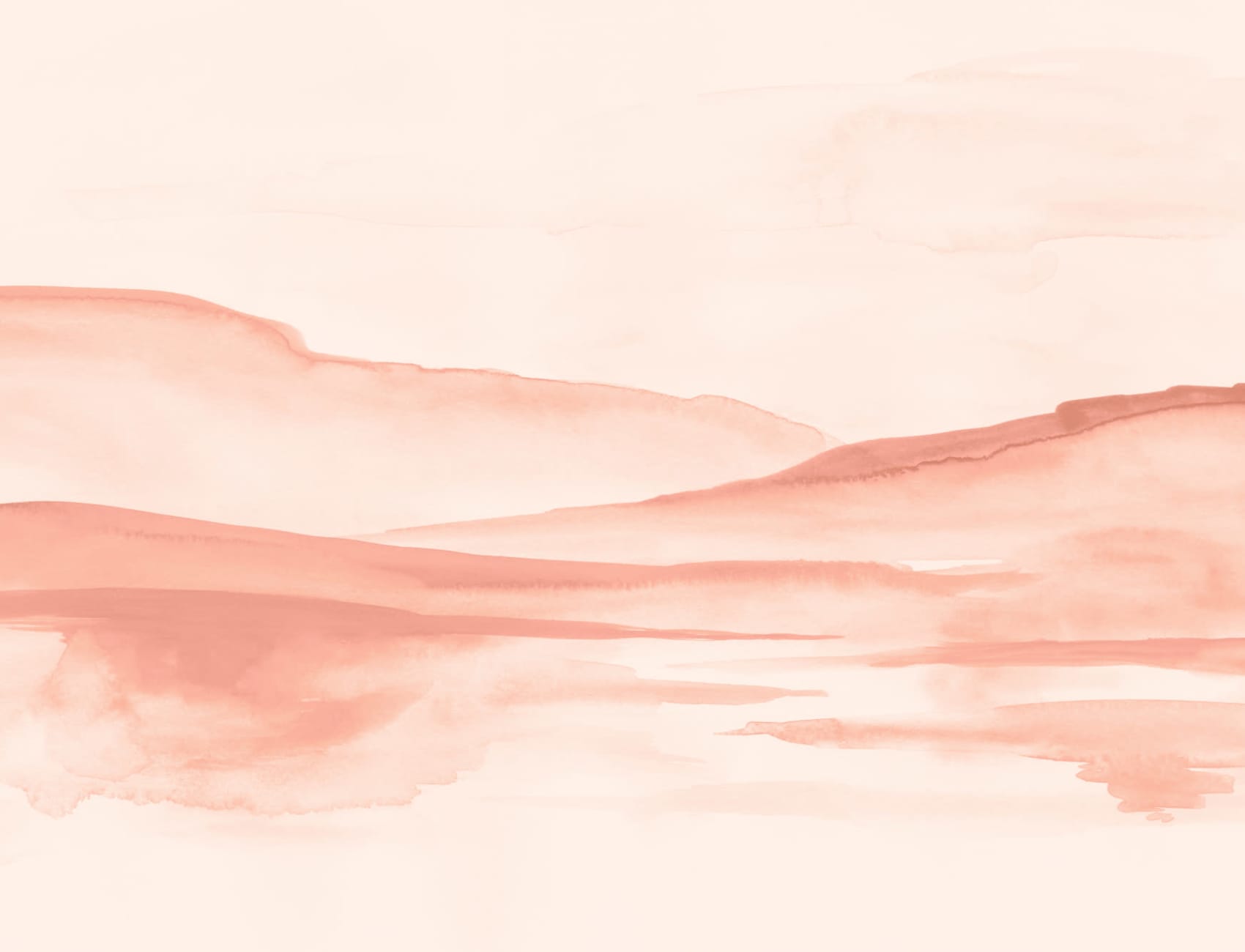 Sunset Watercolor Desert Landscape Wallpaper Mural