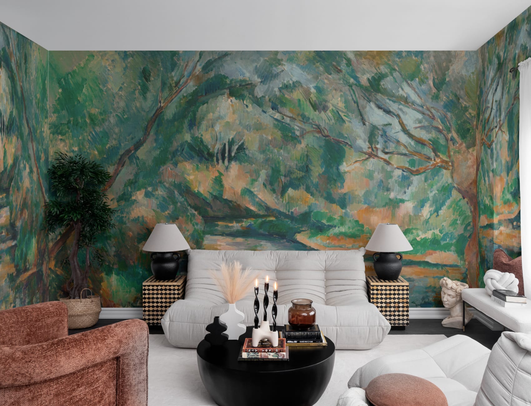 The Brook Wall Mural in Natural Classic Tones