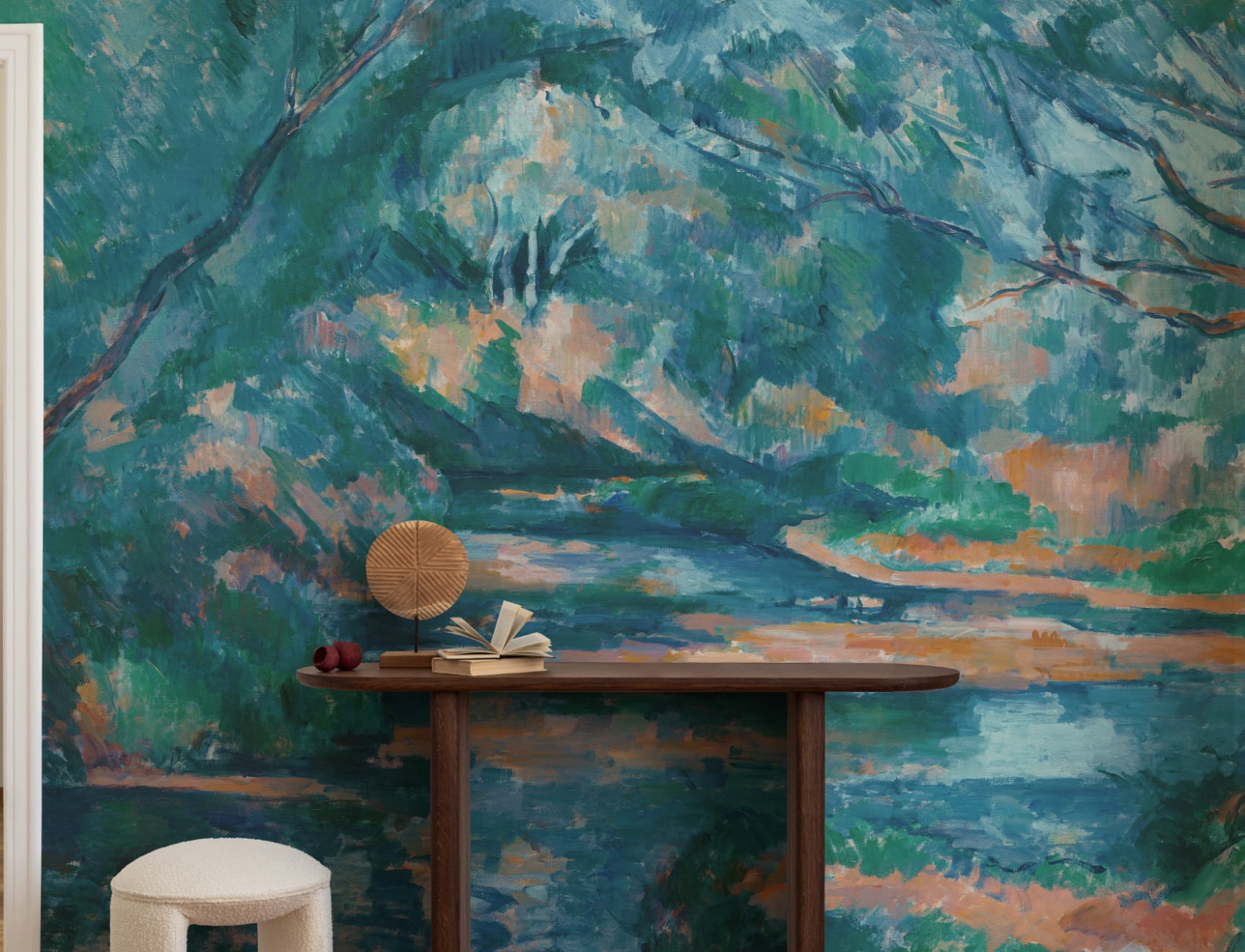 The Brook Wall Mural in Cool Blue Tones