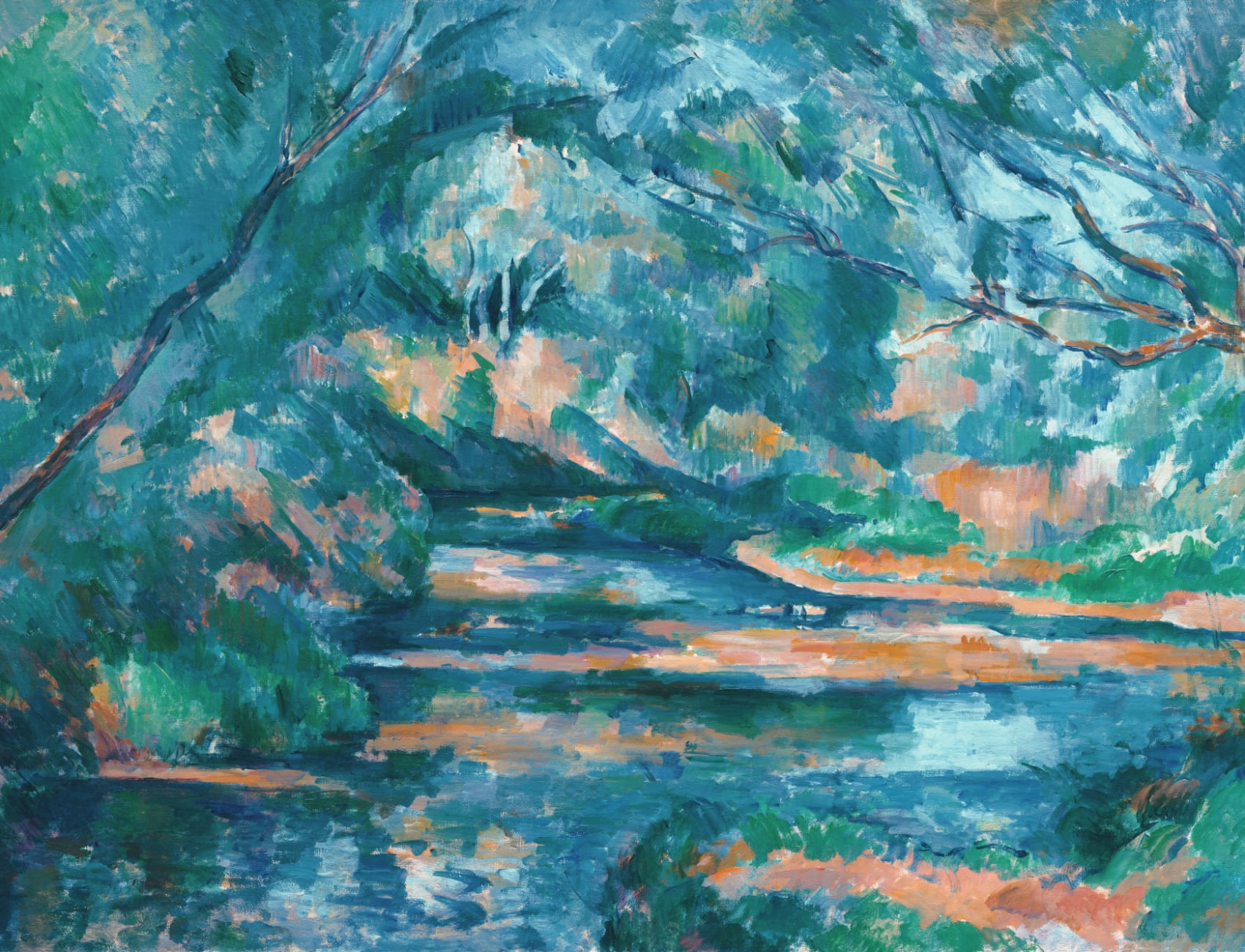 The Brook Wall Mural in Cool Blue Tones