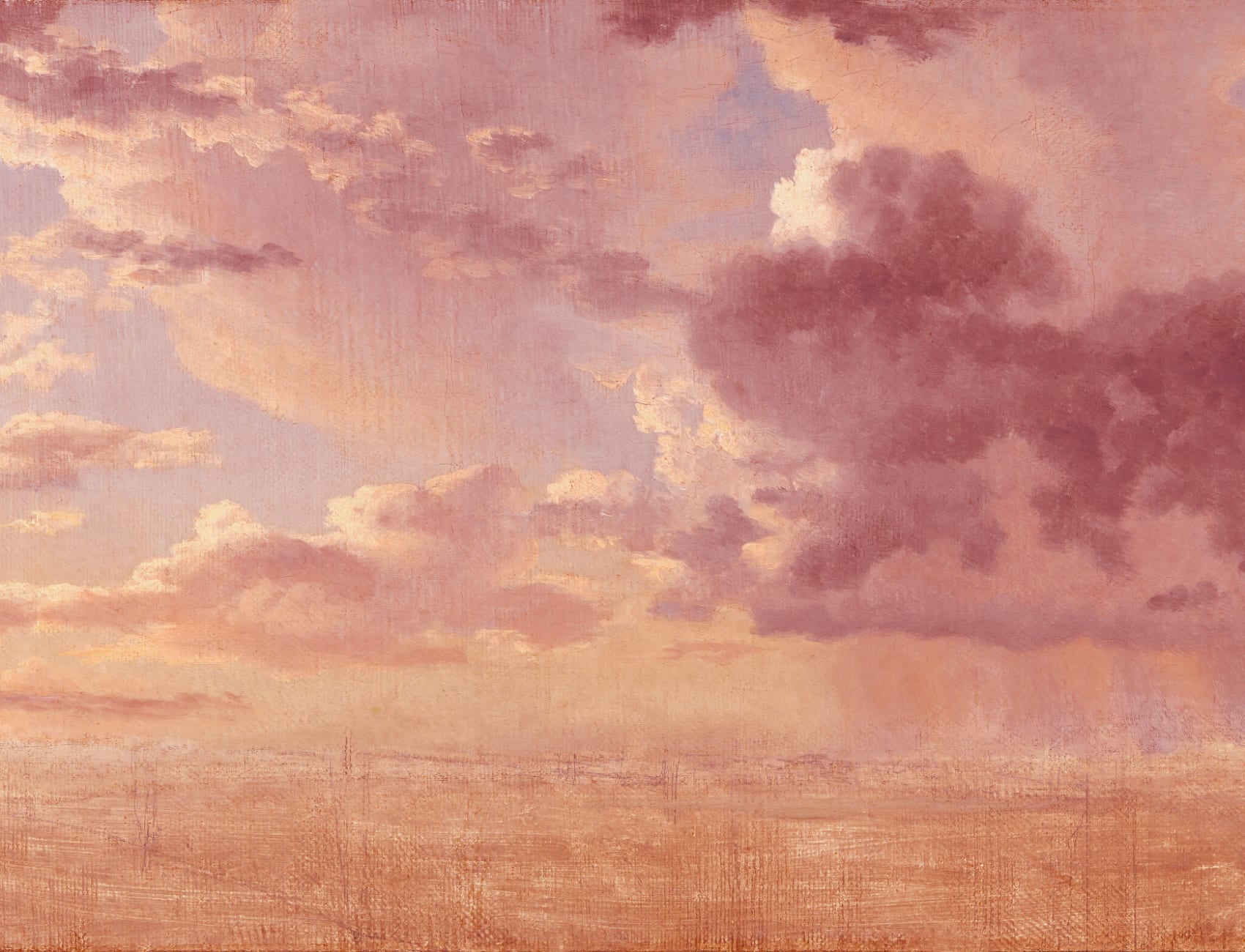 Study of Clouds Over the Sound Wall Mural in Sunset Tones