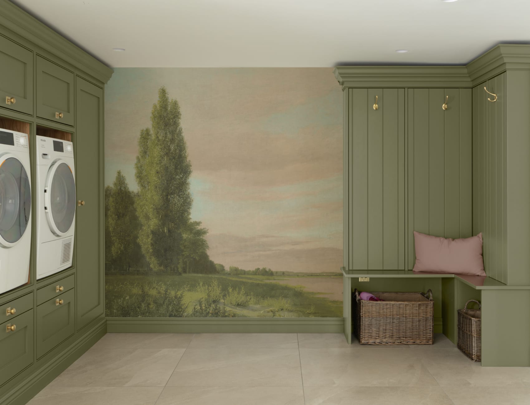 Waters Edge Classic Vintage Landscape Wall Mural by Christen Købke