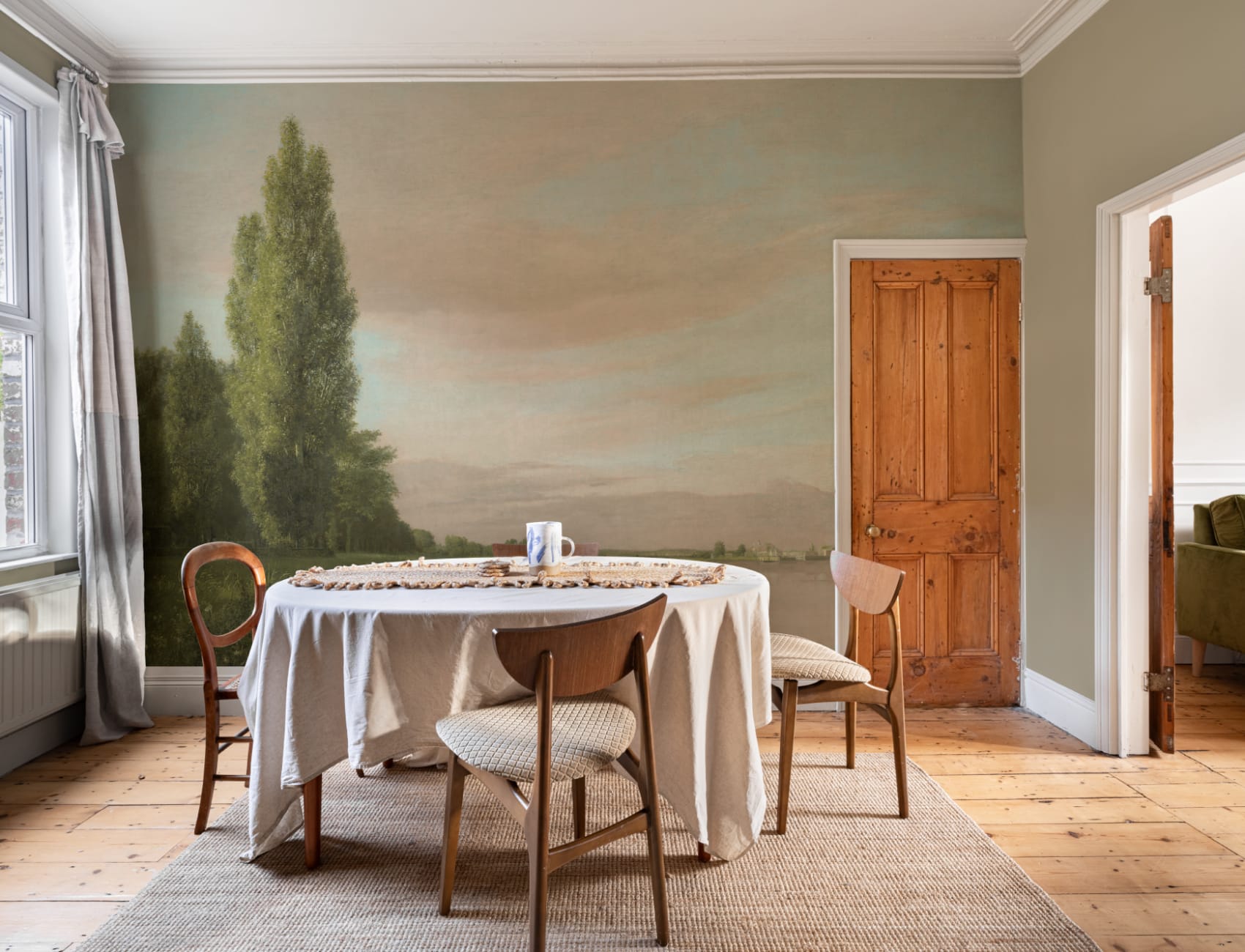 Waters Edge Classic Vintage Landscape Wall Mural by Christen Købke